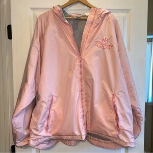 Disneyland Resort Women Jacket XL Pink Lined Parka Hooded Princess Embroidery